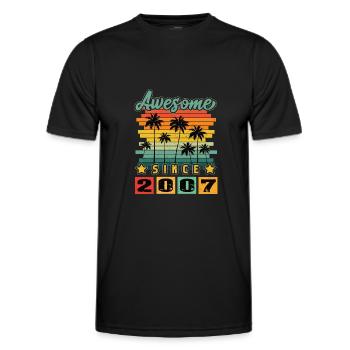 Awesome Since 2007 - Männer Funktions-T-Shirt - Schwarz - Vorne - AI Model Male 178 dark (178cm)