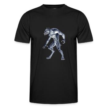 Cryptid Monster Dogman - Men's Functional T-Shirt - black - Front - AI Model Male 178 dark (178cm)