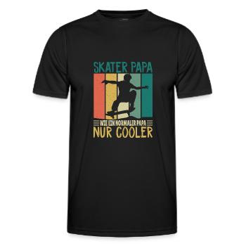 Skateboarder Motiv beim Skating in der Halfpipe - Männer Funktions-T-Shirt - Schwarz - Vorne - AI Model Male 178 dark (178cm)