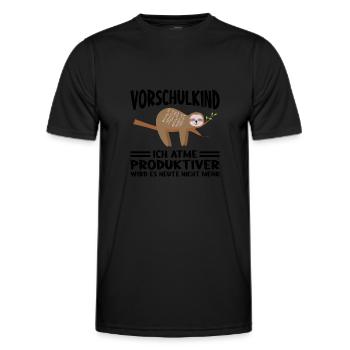 Vorschule Faultier Schulbeginn Geschenk - Männer Funktions-T-Shirt - Schwarz - Vorne - AI Model Male 178 dark (178cm)