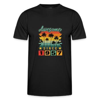 Awesome Since 1957 - Männer Funktions-T-Shirt - Schwarz - Vorne - AI Model Male 178 dark (178cm)