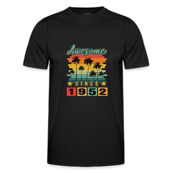 Awesome Since 1952 - Männer Funktions-T-Shirt - Schwarz - Vorne - AI Model Male 178 dark (178cm)