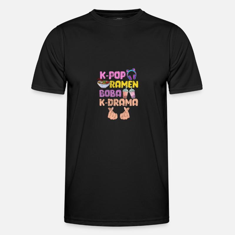 K-Pop Ramen Bubble Tea Cadeau de musique coréenne T-shirt sport Homme