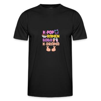 K-Pop Ramen Bubble Tea - Männer Funktions-T-Shirt - Schwarz - Vorne - AI Model Male 178 dark (178cm)
