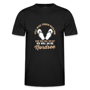 Ich will an die Nordsee - Männer Funktions-T-Shirt - Schwarz - Vorne - AI Model Male 178 dark (178cm)