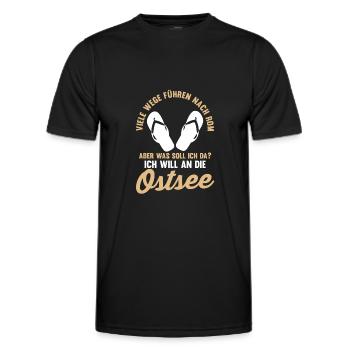Ich will an die Ostsee - Männer Funktions-T-Shirt - Schwarz - Vorne - AI Model Male 178 dark (178cm)