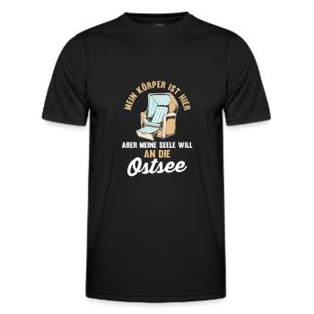Meine Seele will an die Ostsee - Männer Funktions-T-Shirt - Schwarz - Vorne - AI Model Male 178 dark (178cm)
