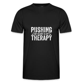 Personal Trainer - Pushing My Client Is My Therapy - Men's Functional T-Shirt - black - Front - AI Model Male 178 dark (178cm)
