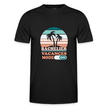 Cadeau Bachelier Bac Félicitation Baccalauréat - T-shirt sport Homme - noir - Devant - AI Model Male 178 dark (178cm)