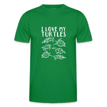 Süße Schildkrötenliebhaber Meeresschildkröten Ich - Männer Funktions-T-Shirt - Kelly Green - Vorne - AI Model Male 178 dark (178cm)