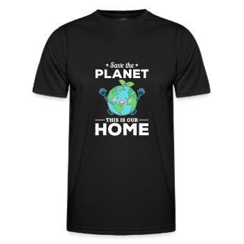 L’environnement sauve la planète C’est notre - T-shirt sport Homme - noir - Devant - AI Model Male 178 dark (178cm)