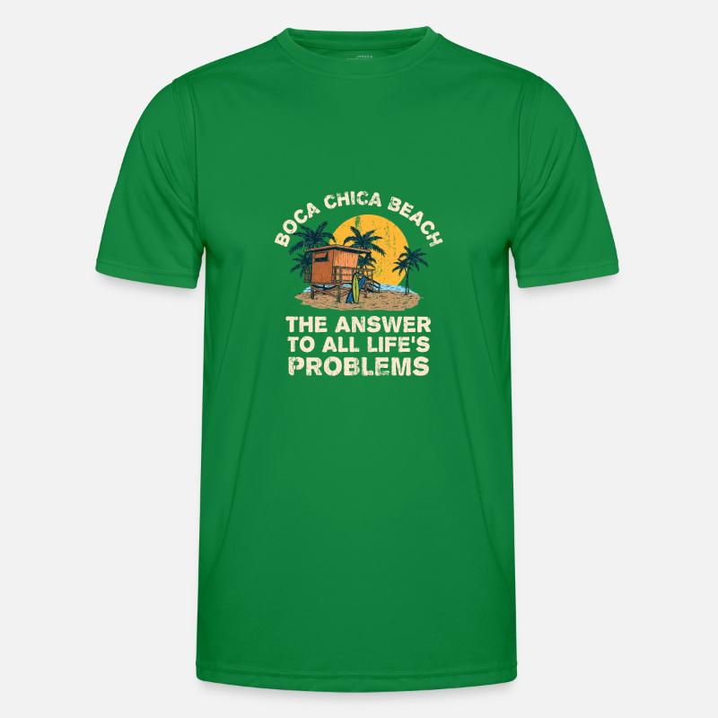 Boca Chica Beach Answer To All Life's Problems Men's Functional T-Shirt
