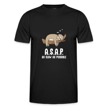 A.S.A.P As Slow As Possbile Faultier - Männer Funktions-T-Shirt - Schwarz - Vorne - AI Model Male 178 dark (178cm)