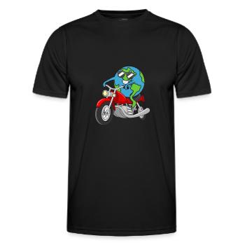 Balades sur terre Moto Jour de la Terre Environnement Jour de la Terre - T-shirt sport Homme - noir - Devant - AI Model Male 178 dark (178cm)