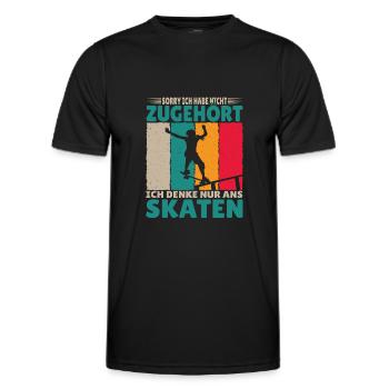 Skateboarder Motiv beim Skating in der Halfpipe - Männer Funktions-T-Shirt - Schwarz - Vorne - AI Model Male 178 dark (178cm)