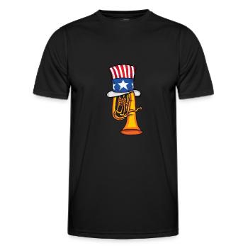 Tuba Musik USA 4th Of July Amerika Big Band Tuba - Männer Funktions-T-Shirt - Schwarz - Vorne - AI Model Male 178 dark (178cm)