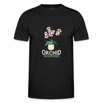 Orchid Gift Women Flower Florist Orchid - Men's Functional T-Shirt - black - Front - AI Model Male 178 dark (178cm)