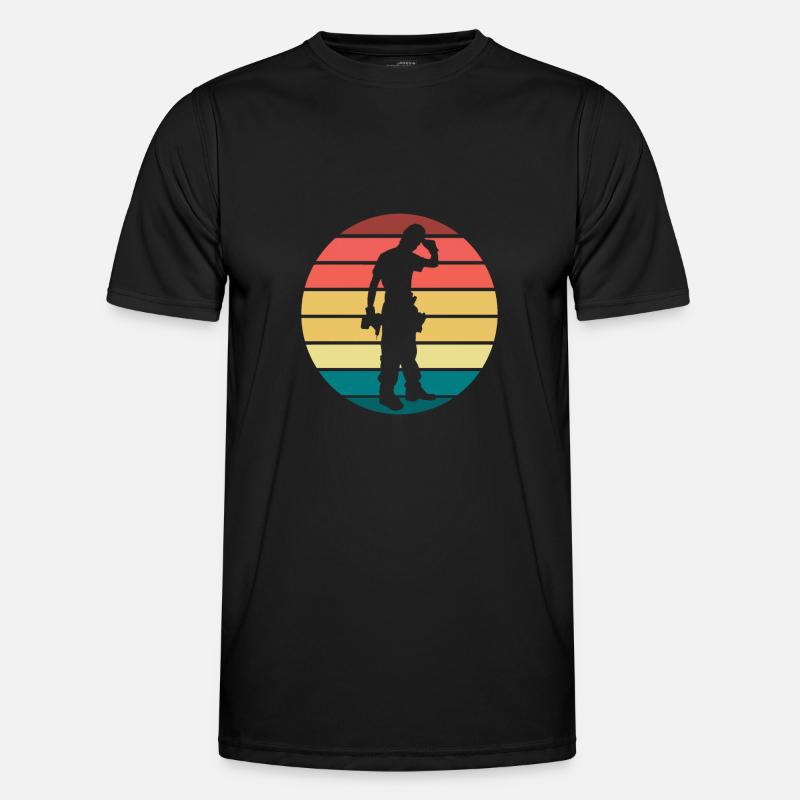 Handwerker - Männer Funktions-T-Shirt - Schwarz