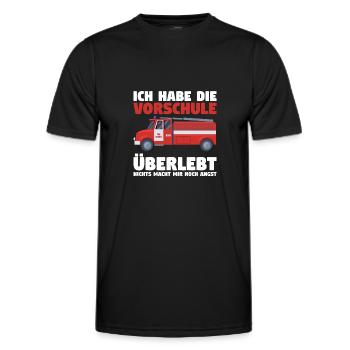 Vorschule Feuerwehr Vorschule Abschluss Geschenk - Männer Funktions-T-Shirt - Schwarz - Vorne - AI Model Male 178 dark (178cm)