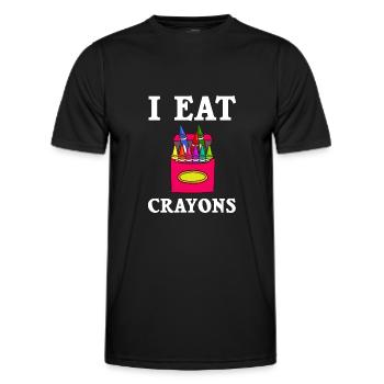 Crayon Box Colored Pencil Wax Case Wax Crayon - Men's Functional T-Shirt - black - Front - AI Model Male 178 dark (178cm)