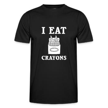 Crayon Box Colored Pencil Wax Case Wax Crayon - Men's Functional T-Shirt - black - Front - AI Model Male 178 dark (178cm)