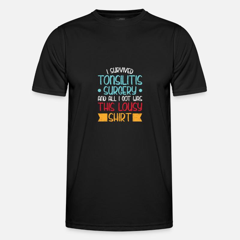 Survived tonsillitis surgery tonsillectomy - Men's Functional T-Shirt - black