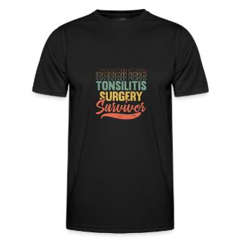 Amygdalite survivante Amygdalectomie - T-shirt sport Homme - noir - Devant - AI Model Male 178 dark (178cm)