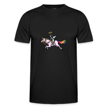 Pixelart Unicorn - Männer Funktions-T-Shirt - Schwarz - Vorne - AI Model Male 178 dark (178cm)