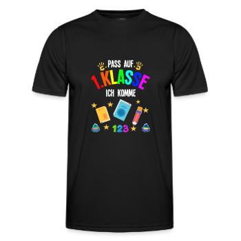 1.Klasse Schulanfang Schulanfänger Geschenk - Männer Funktions-T-Shirt - Schwarz - Vorne - AI Model Male 178 dark (178cm)