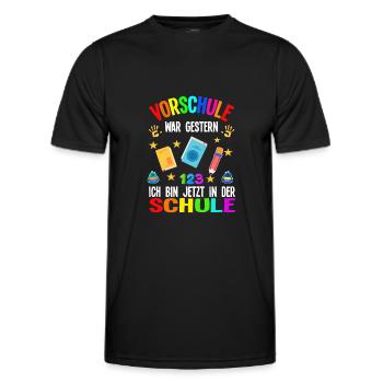 Schulkind Schulanfang Schulanfänger Geschenk - Männer Funktions-T-Shirt - Schwarz - Vorne - AI Model Male 178 dark (178cm)
