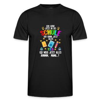 Schulkind Schulanfang Schulanfänger Geschenk - Männer Funktions-T-Shirt - Schwarz - Vorne - AI Model Male 178 dark (178cm)