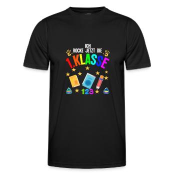 1.Klasse Schulanfang Schulanfänger Geschenk - Männer Funktions-T-Shirt - Schwarz - Vorne - AI Model Male 178 dark (178cm)