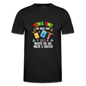 Schulkind Einschulung Schulbeginn Geschenk - Männer Funktions-T-Shirt - Schwarz - Vorne - AI Model Male 178 dark (178cm)