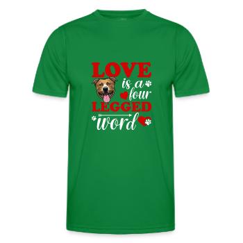 Staffordshire Terrier Liebe Vierbeiner Wort - Männer Funktions-T-Shirt - Kelly Green - Vorne - AI Model Male 178 dark (178cm)