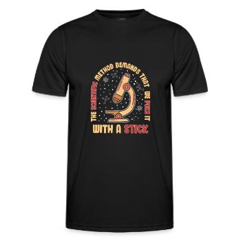 Scientific Method Poke Funny - Men's Functional T-Shirt - black - Front - AI Model Male 178 dark (178cm)