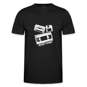 Never Forget Audio Cassette Tape - Männer Funktions-T-Shirt - Schwarz - Vorne - AI Model Male 178 dark (178cm)
