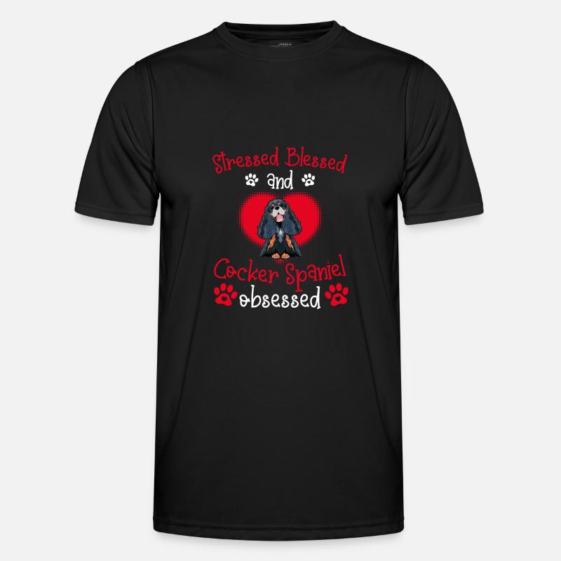 Gesegneter Cocker Spaniel Besessen Lustiger Männer Funktions-T-Shirt