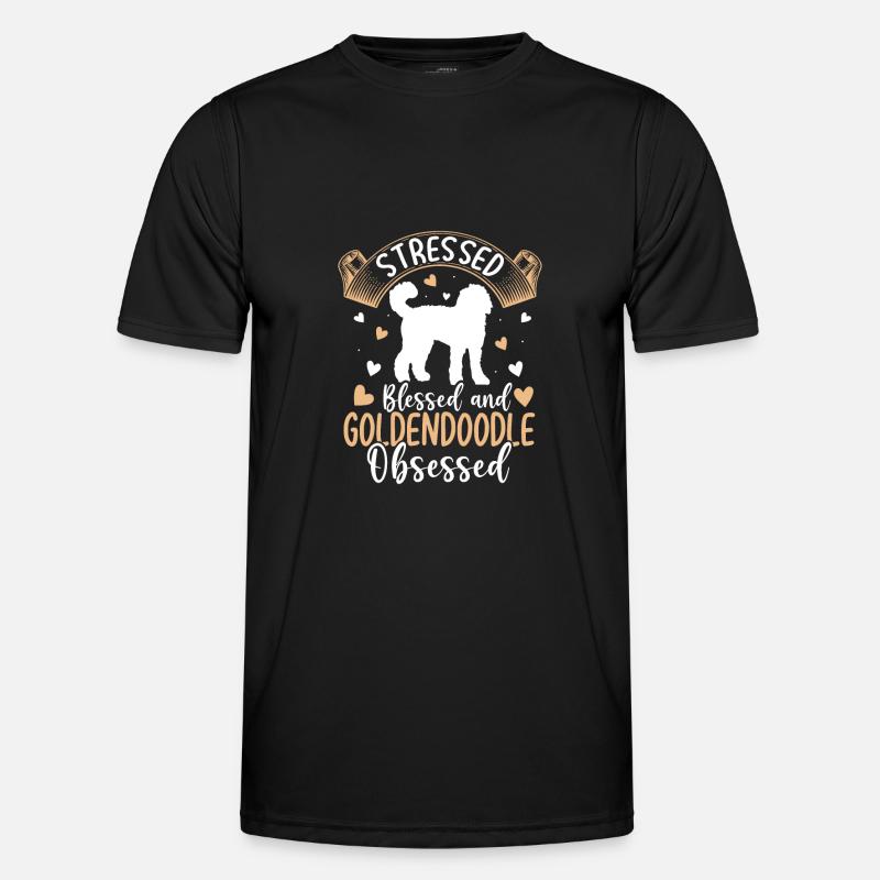 Blessed Goldendoodle Possessed Funny - Men's Functional T-Shirt - black