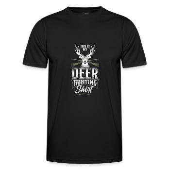 Buck Deer Hunting Hunter Vintage - T-shirt sport Homme - noir - Devant - AI Model Male 178 dark (178cm)