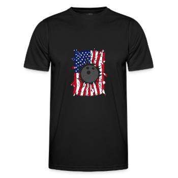 Bowling Torn Drapeau américain - T-shirt sport Homme - noir - Devant - AI Model Male 178 dark (178cm)