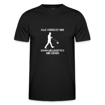 Alle Verrückt Hier Komm Wellensittich Wir Gehen - Männer Funktions-T-Shirt - Schwarz - Vorne - AI Model Male 178 dark (178cm)