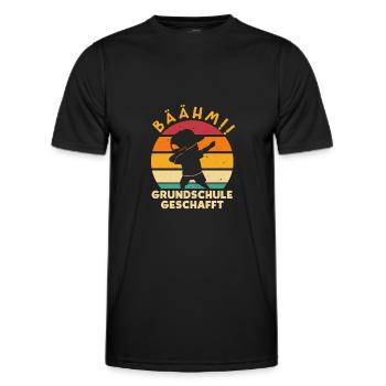 Bäähm Grundschule geschafft - Männer Funktions-T-Shirt - Schwarz - Vorne - AI Model Male 178 dark (178cm)