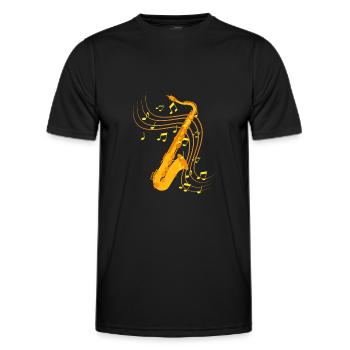 Saxophone Jazz - Men's Functional T-Shirt - black - Front - AI Model Male 178 dark (178cm)
