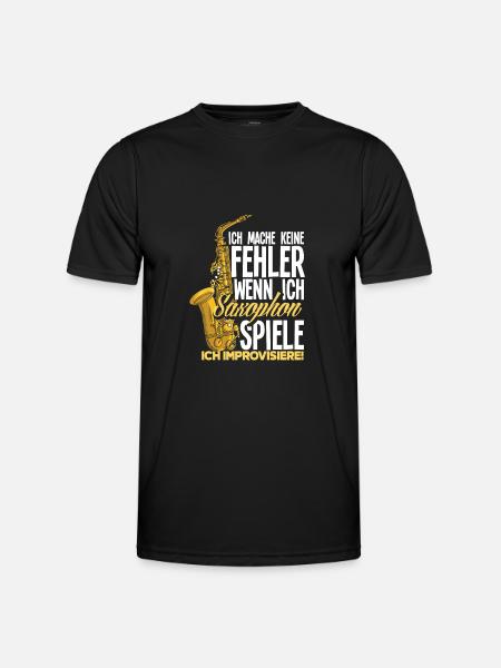 Lustiges Saxophon Geschenk - Männer Funktions-T-Shirt - Schwarz