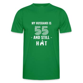 55 years birthday husband - Men's Functional T-Shirt - kelly green - Front - AI Model Male 178 dark (178cm)