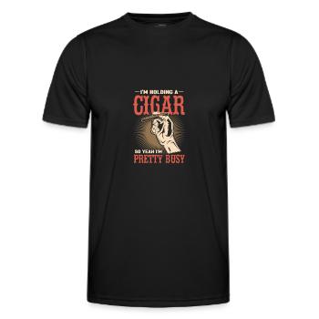 Cigar Smoking Smoker Tobacco Cigar Gift - Men's Functional T-Shirt - black - Front - AI Model Male 178 dark (178cm)