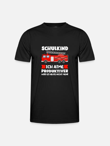 Schulkind Feuerwehr Schulstart Geschenk - Männer Funktions-T-Shirt - Schwarz