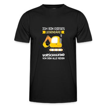 Vorschule Bagger Vorschüler Geschenk - Männer Funktions-T-Shirt - Schwarz - Vorne - AI Model Male 178 dark (178cm)