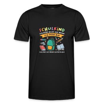 Schulkind Schulanfang Schulanfänger Geschenk - Männer Funktions-T-Shirt - Schwarz - Vorne - AI Model Male 178 dark (178cm)