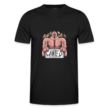 Bigfoot Wanted - Männer Funktions-T-Shirt - Schwarz - Vorne - AI Model Male 178 dark (178cm)